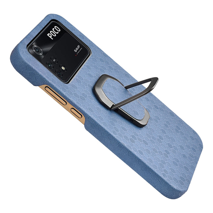Para Xiaomi Poco M4 Pro 4G Ring Holder Honeycomb PU Phone Case, For Xiaomi Poco M4 Pro 4G