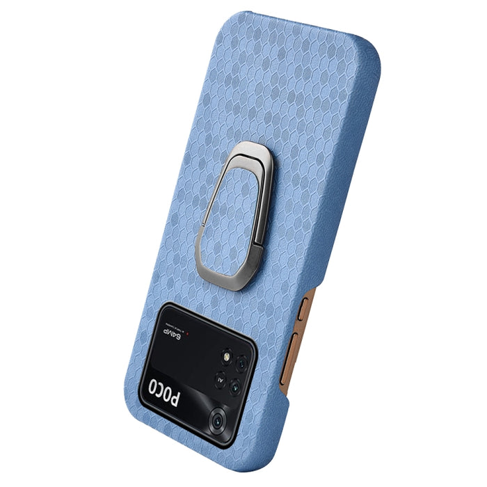 Para Xiaomi Poco M4 Pro 4G Ring Holder Honeycomb PU Phone Case, For Xiaomi Poco M4 Pro 4G