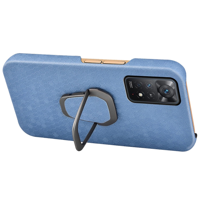 Para Xiaomi Redmi Note 11 Pro Global Ring Holder Honeycomb PU Phone Case, For Xiaomi Redmi Note 11 Pro Global
