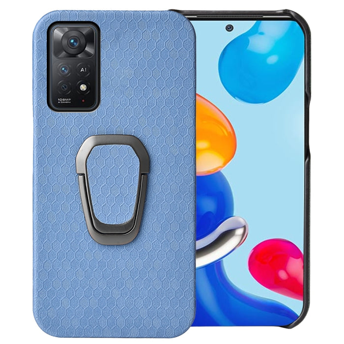 Para Xiaomi Redmi Note 11 Pro Global Ring Holder Honeycomb PU Phone Case, For Xiaomi Redmi Note 11 Pro Global