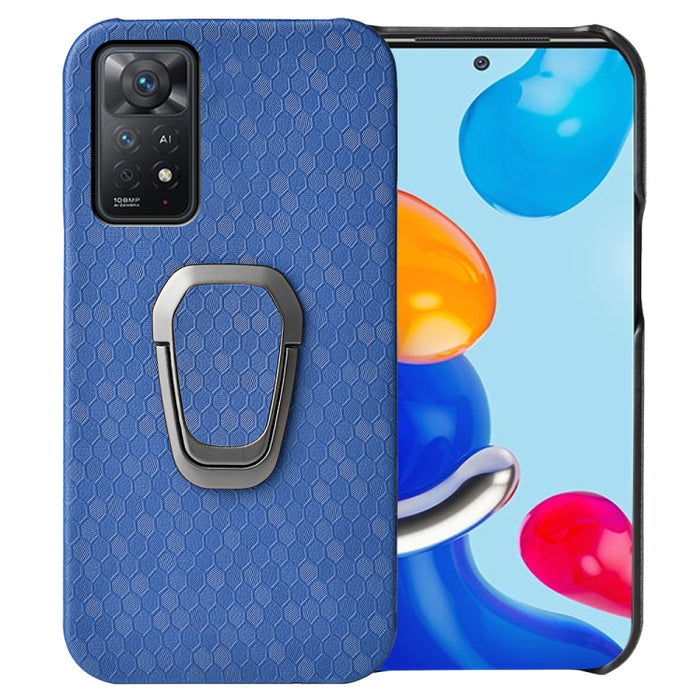 Para Xiaomi Redmi Note 11 Pro Global Ring Holder Honeycomb PU Phone Case, For Xiaomi Redmi Note 11 Pro Global