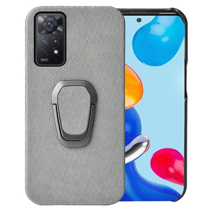 Para Xiaomi Redmi Note 11 Pro Global Ring Holder Honeycomb PU Phone Case, For Xiaomi Redmi Note 11 Pro Global
