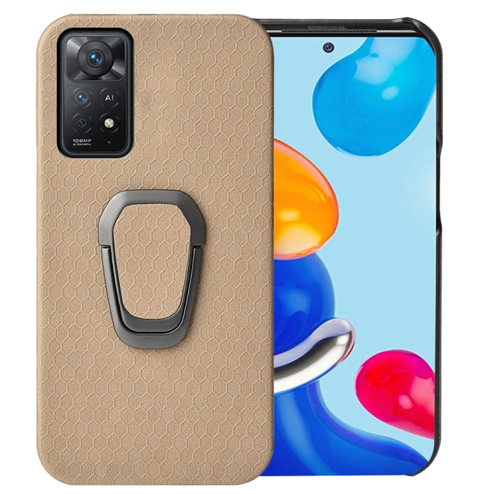 Para Xiaomi Redmi Note 11 Pro Global Ring Holder Honeycomb PU Phone Case, For Xiaomi Redmi Note 11 Pro Global