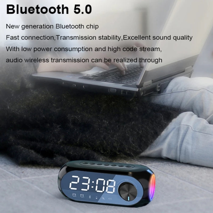 AEC S8 Despertador Altavoces Bluetooth con soporte de luz LED TF / FM, S8