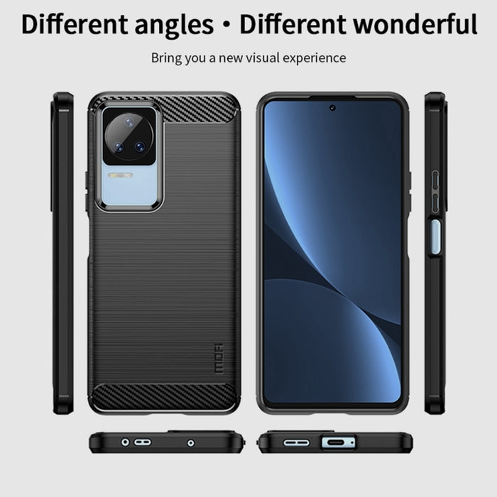 Estuche de TPU suave de fibra de carbono cepillado suave de MOFI, For Xiaomi Redmi K40S, For Xiaomi Redmi K50 / K50 Pro, For Xiaomi Redmi 10C, For Xiaomi Poco X4 Pro 5G, For Xiaomi 12 / 12X, For Xiaomi 12 Pro                                            ...