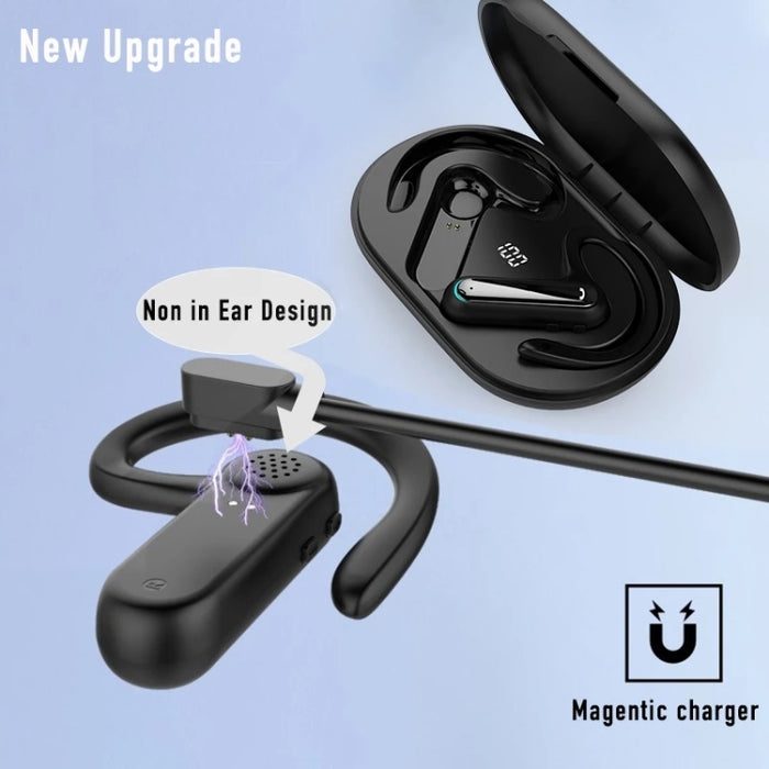FW5 Non-in-Ear BT5.2 Wireless Sport Bone Conduction TWS Auriculares Compatible con asistente de voz, FW5 Black, FW5 Blue