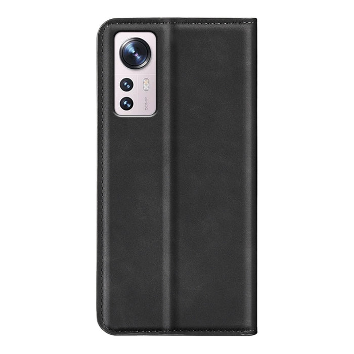 Para Xiaomi 12 Lite Funda de teléfono de cuero con succión magnética de piel retro, For Xiaomi 12 Lite