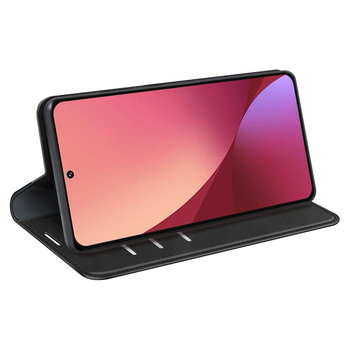 Para Xiaomi 12 Lite Funda de teléfono de cuero con succión magnética de piel retro, For Xiaomi 12 Lite