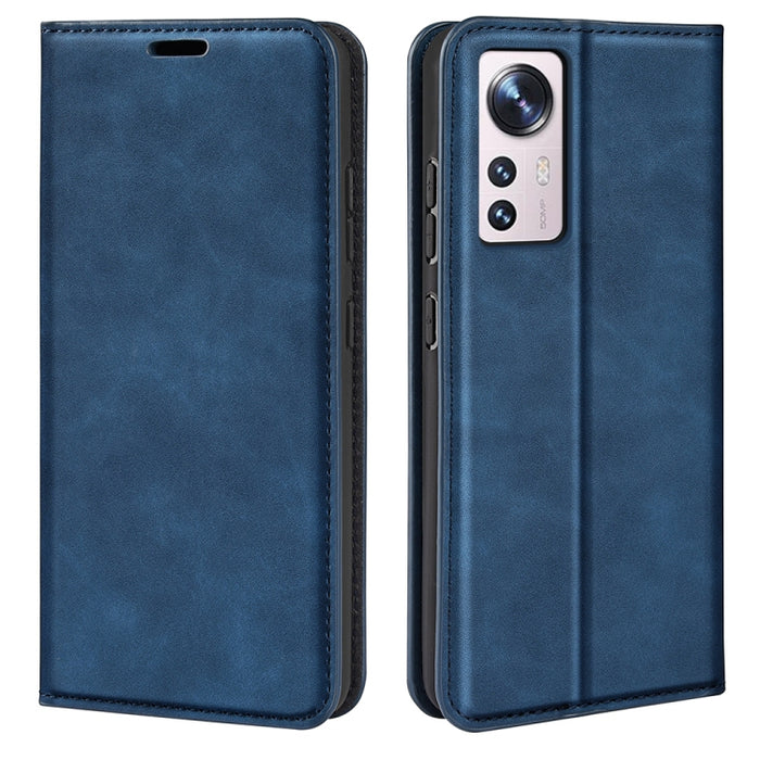 Para Xiaomi 12 Lite Funda de teléfono de cuero con succión magnética de piel retro, For Xiaomi 12 Lite