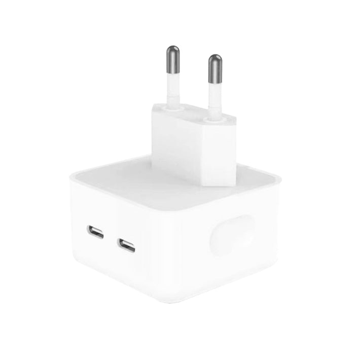 Cargador de puertos duales USB-C / Type-C PD de 35 W para iPhone / iPad Series, enchufe de la UE