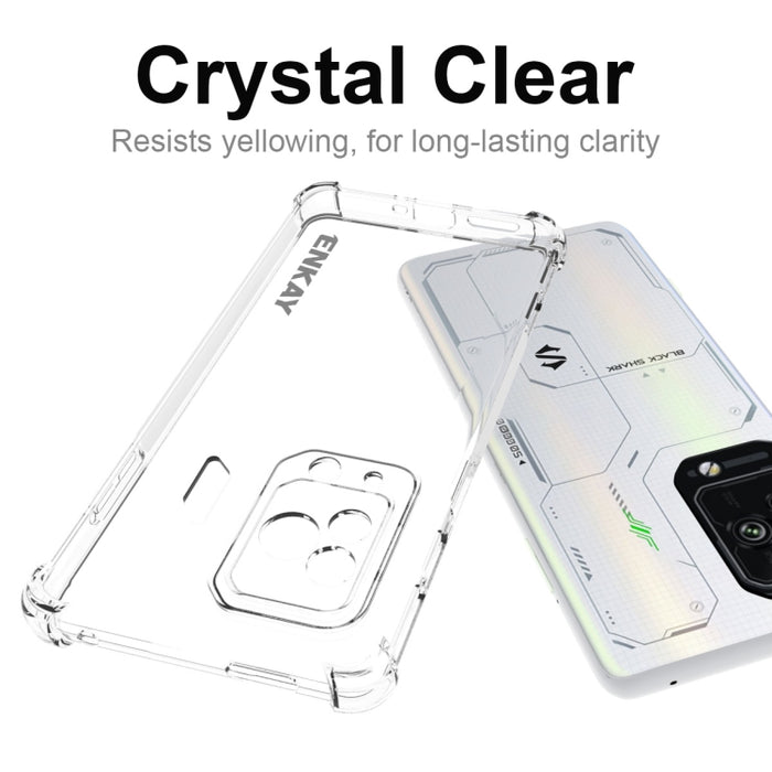 ENKAY Clear TPU Estuche para teléfono a prueba de golpes, For Xiaomi Black Shark 5 Pro, For Xiaomi 12 Lite