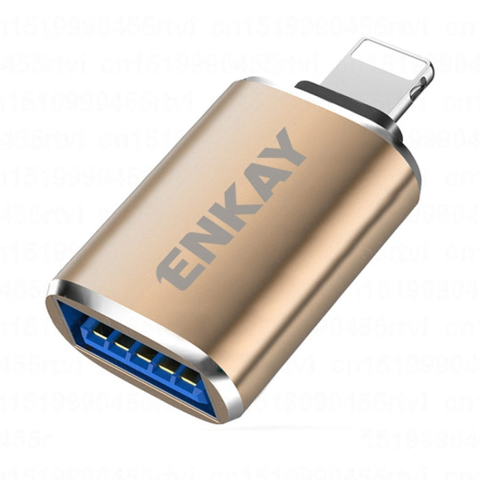 ENKAY ENK-AT110 Adaptador OTG de aleación de aluminio de 8 pines macho a USB 3.0 hembra, ENK-AT110