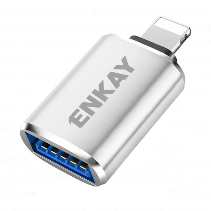 ENKAY ENK-AT110 Adaptador OTG de aleación de aluminio de 8 pines macho a USB 3.0 hembra, ENK-AT110