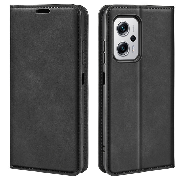 Para Xiaomi Redmi Note 11T Pro / Note 11T Pro+ Estuche para teléfono de cuero con succión magnética de piel retro, For Xiaomi Redmi Note 11T Pro