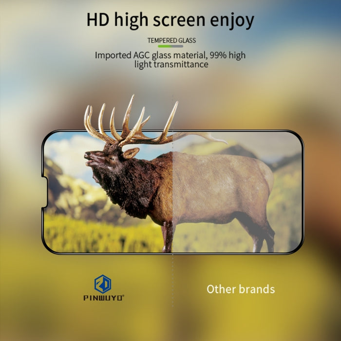 PINWUYO 9H Película de vidrio templado completamente a prueba de explosiones curvada en 3D, For iPhone 14, For iPhone 14 Plus, For iPhone 14 Pro, For iPhone 14 Pro Max