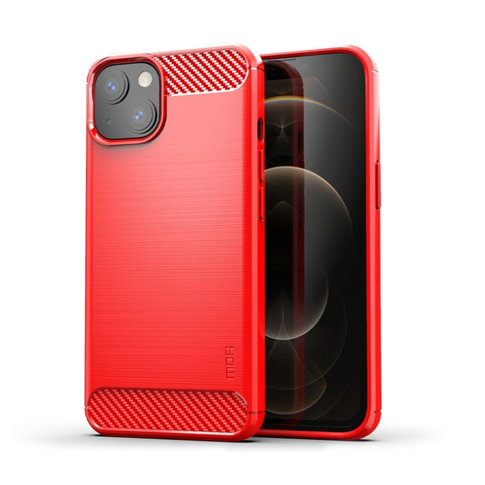 Funda de TPU suave de fibra de carbono con textura cepillada de la serie Gentleness de MOFI, For iPhone 14, For iPhone 14 Pro, For iPhone 14 Plus, For iPhone 14 Pro Max