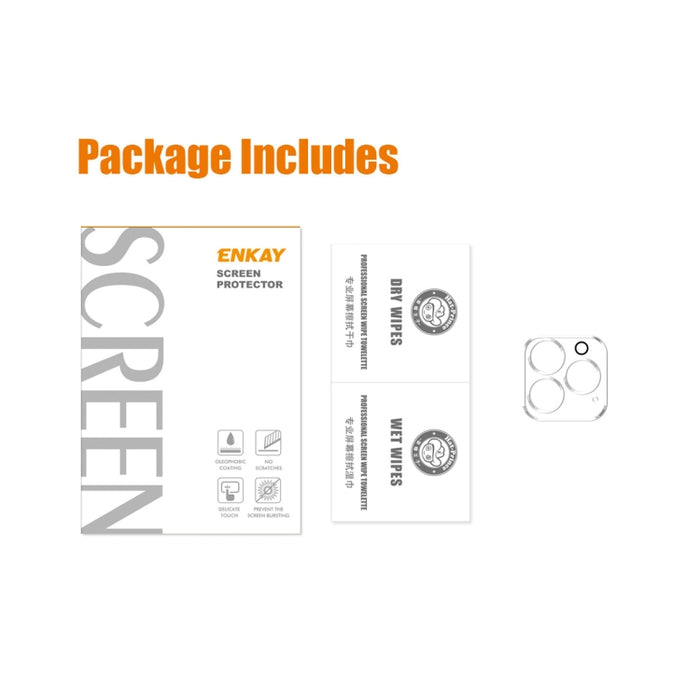 ENKAY Hat-Prince 9H Lente de cámara trasera Película de vidrio templado para iPhone 13 Pro / 13 Pro Max, (1 PC), (2pcs)