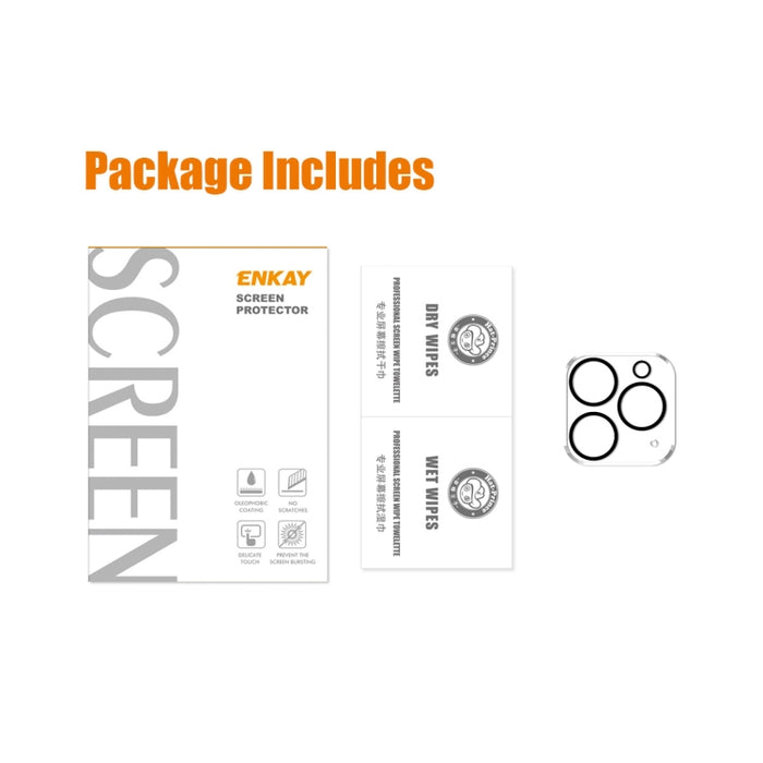 ENKAY Hat-Prince 9H Lente de cámara trasera Película de vidrio templado para iPhone 13 Pro / 13 Pro Max, (1 PC), (2pcs)
