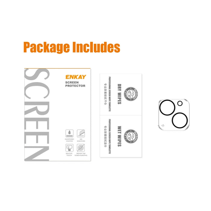 ENKAY Hat-Prince 9H Lente de cámara trasera Película de vidrio templado para iPhone 14 / 14 Max, For iPhone 14 / 14 Max(1 PC), For iPhone 14 / 14 Max(2 PCS)