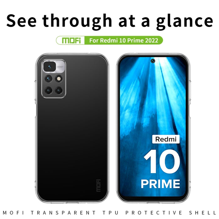 Funda de teléfono de TPU ultrafina de la serie Ming de MOFI, For Xiaomi Redmi 10 Prime 2022, For Xiaomi Redmi 10 Power / 10C, For Xiaomi Redmi Note 11T SE / Note 10 5G, For Xiaomi Redmi Note 11T Pro 5G / Note 11T Pro+