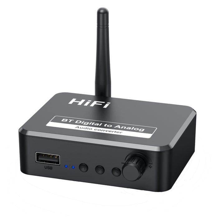 B35S Bluetooth 5.2 Receptor de música Convertidor digital a analógico compatible con fibra de disco U coaxial