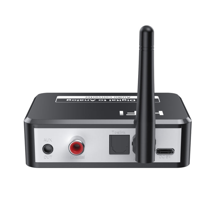 B35S Bluetooth 5.2 Receptor de música Convertidor digital a analógico compatible con fibra de disco U coaxial