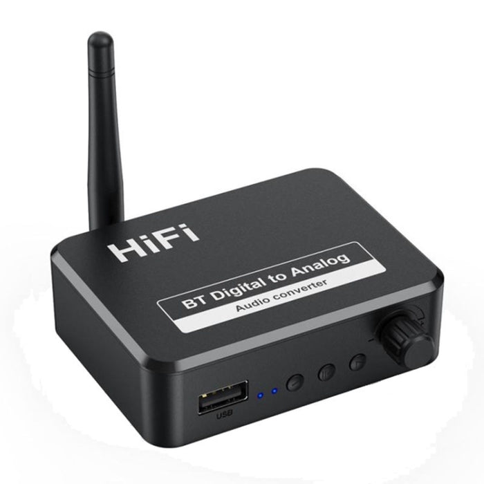B35S Bluetooth 5.2 Receptor de música Convertidor digital a analógico compatible con fibra de disco U coaxial