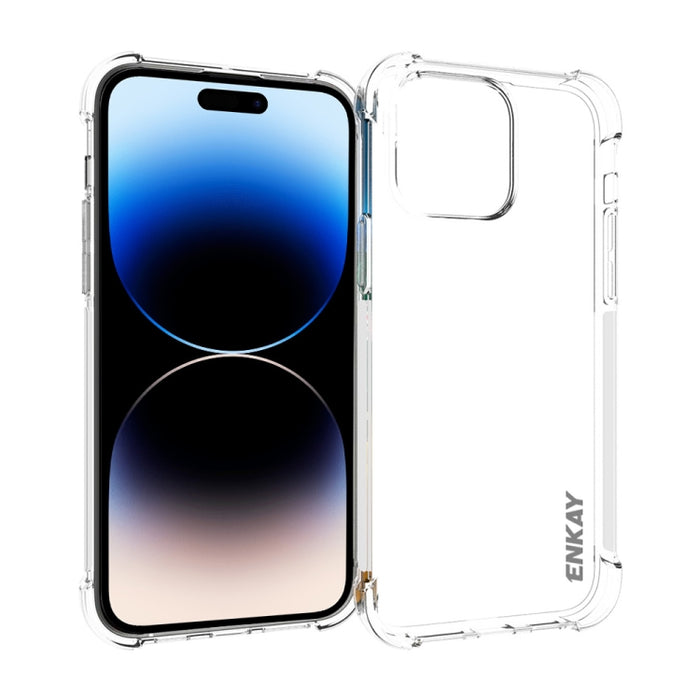 ENKAY Clear TPU Estuche para teléfono a prueba de golpes, For iPhone 14, For iPhone 14 Plus, For iPhone 14 Pro, For iPhone 14 Pro Max