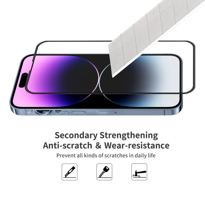 Película completa anticaída de vidrio templado con pegamento completo ENKAY para iPhone 14 Pro, For iPhone 14 Pro (1 PC), For iPhone 14 Pro (2 PCS), For iPhone 14 Pro (5 PCS)