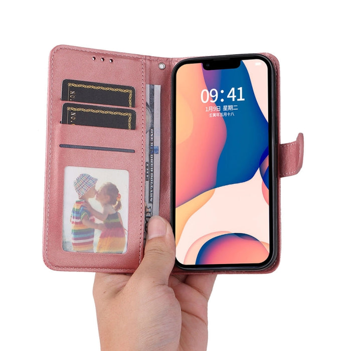 Estuche para teléfono de cuero con textura de becerro JSM para iPhone 14 Max, For iPhone 14 Plus