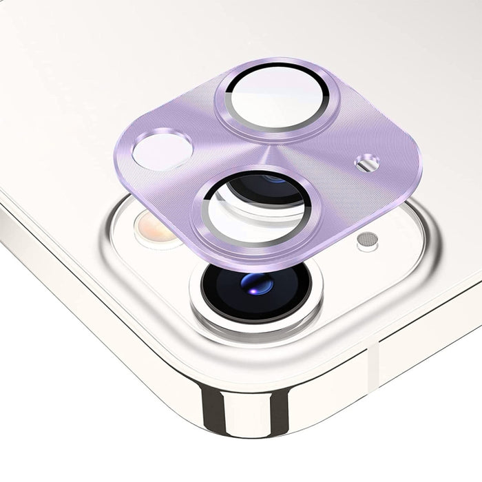Película de cubierta de lente de vidrio templado de aleación de aluminio ENKAY para iPhone 14/14 Max, For iPhone 14 / 14 Plus