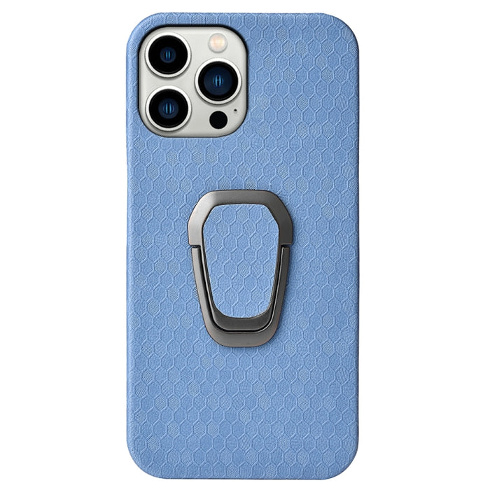 Funda de teléfono con soporte de anillo de nido de abeja PU para iPhone 14 Pro, For iPhone 14 Pro