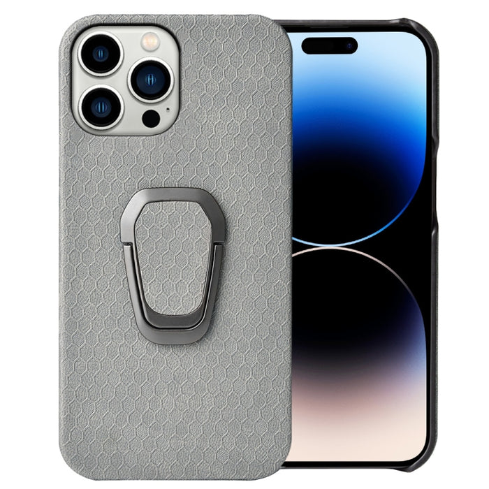Funda de teléfono con soporte de anillo de nido de abeja PU para iPhone 14 Pro, For iPhone 14 Pro