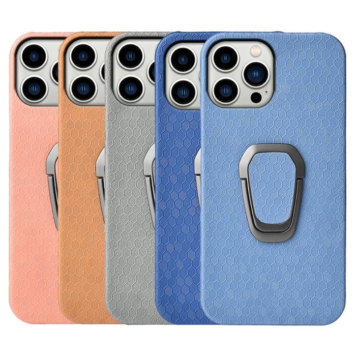 Funda de teléfono con soporte de anillo de nido de abeja PU para iPhone 14 Pro, For iPhone 14 Pro