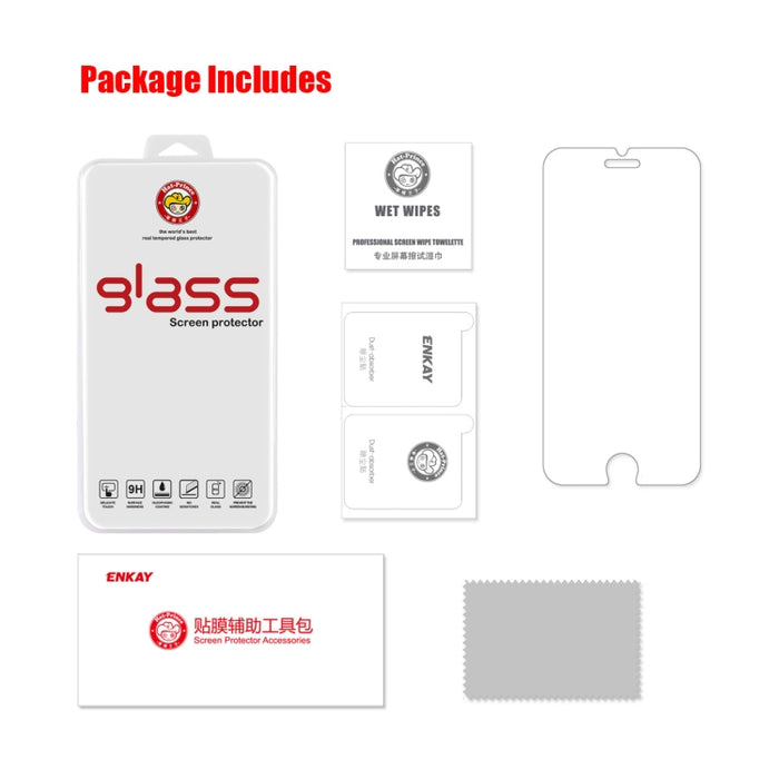 Película de vidrio templado ENKAY espesada de 0,26 mm 9H 2.5D para iPhone SE 2022 / 2020, 1 PCS, 2 PCS, 5 PCS, 10 PCS