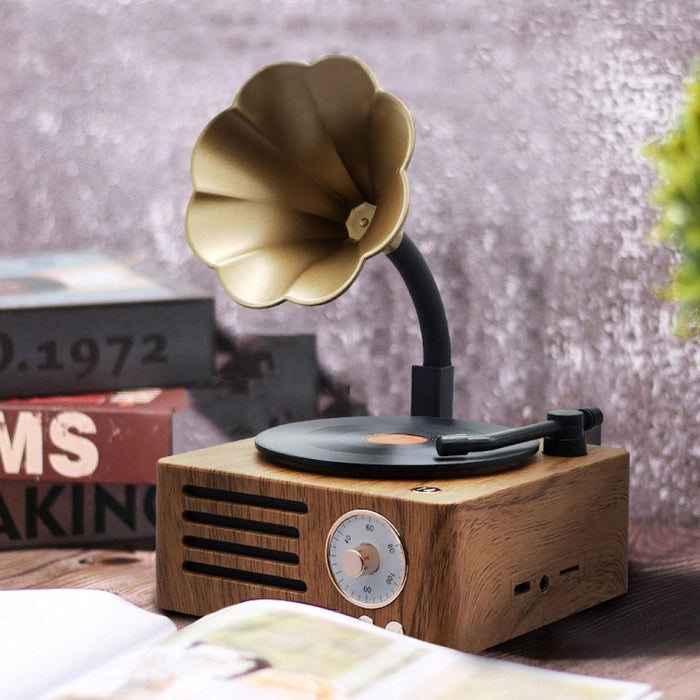 Altavoz de escritorio de audio inalámbrico retro Bluetooth atómico de vinilo T15