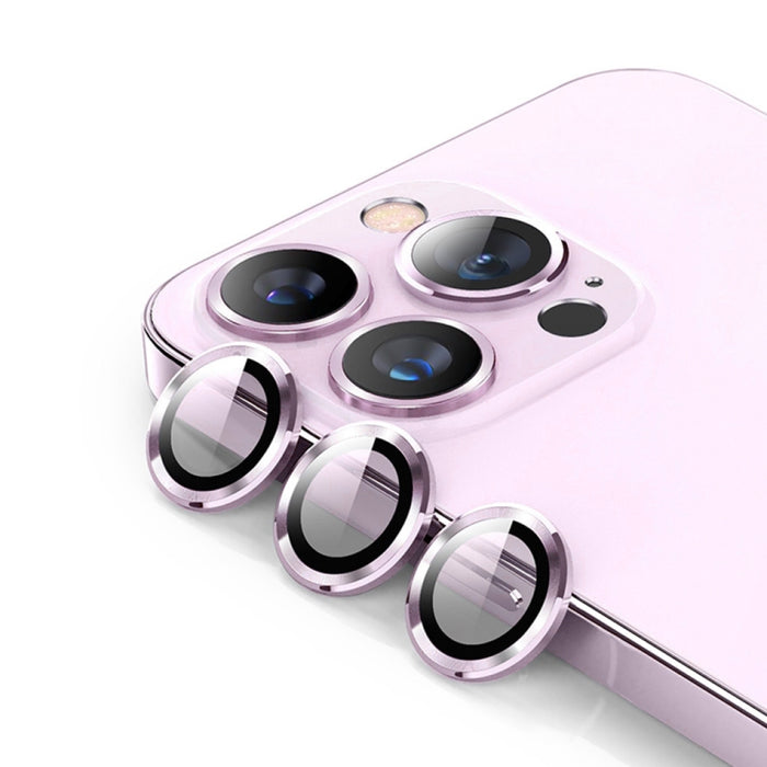 ENKAY 9H Lente trasera Anillo de metal Película de vidrio templado para iPhone 14 Pro / 14 Pro Max, For iPhone 14 Pro / 14 Pro Max, For iPhone 14 Pro / 14 Pro Max(Purple)