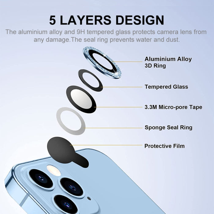 Película de vidrio templado de aleación de aluminio con lente trasera brillante ENKAY para iPhone 14 Pro / 14 Pro Max, For iPhone 14 Pro / 14 Pro Max