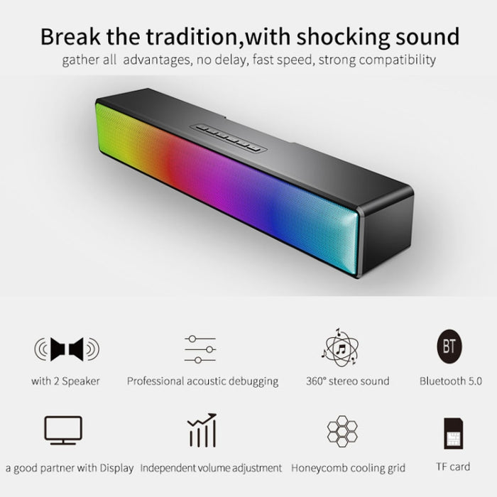 AEC BT601 RGB Light HiFi Barra de sonido Altavoz Bluetooth Cine en casa