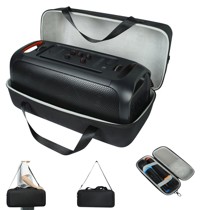 Para JBL Partybox On-The-Go Bolsa de almacenamiento de EVA dura a prueba de golpes Caja de transporte con bolsa de micrófono, For JBL Partybox On-The-Go with Microphone Bag