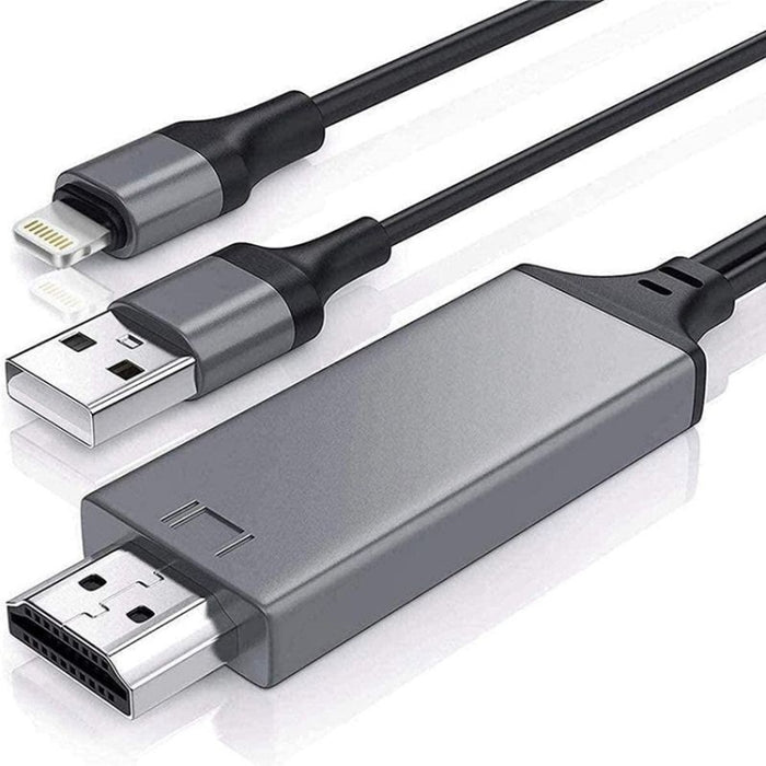Cable adaptador de 2 m 1080P de 8 pines a HDMI, compatible con adaptador de iPhone a HDMI,, 8 Pin