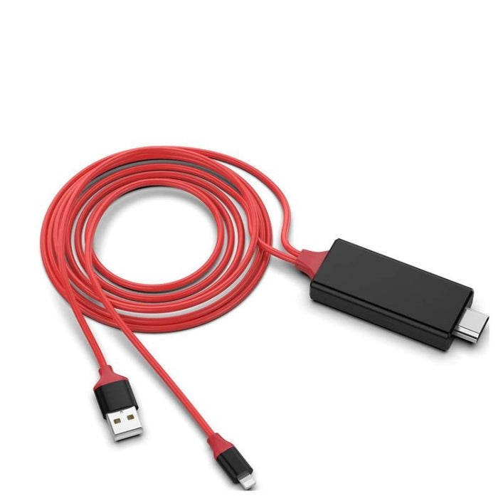 Cable adaptador de 2 m 1080P de 8 pines a HDMI, compatible con adaptador de iPhone a HDMI,, 8 Pin