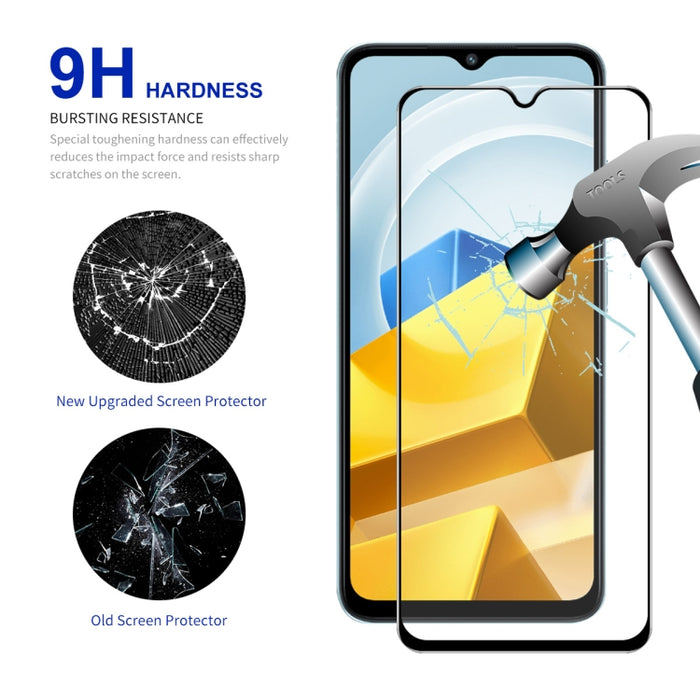Para Xiaomi Poco M5 ENKAY Pegamento completo 0.26mm 9H 2.5D Vidrio templado Película completa, 1pcs, 2pcs, 5pcs, 10pcs