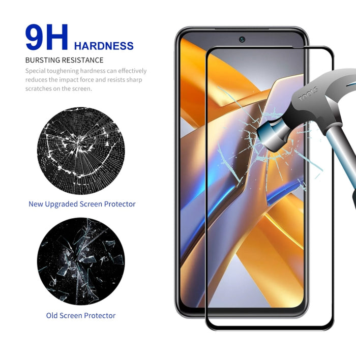 Para Xiaomi Poco M5s ENKAY Pegamento completo 0.26mm 9H 2.5D Vidrio templado Película completa, 1pcs, 2pcs, 5pcs, 10pcs