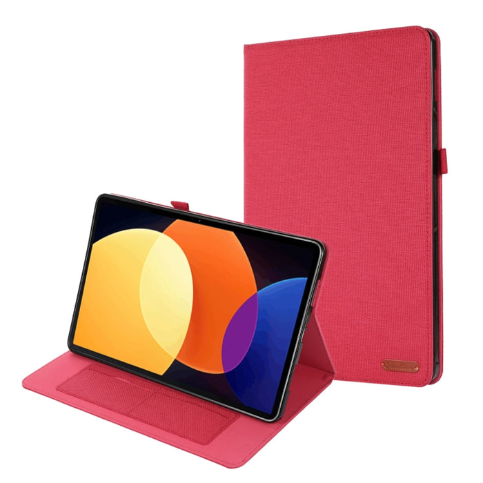 Estuche para tableta de cuero y tela, For Xiaomi Mi Pad 5 Pro 12.4