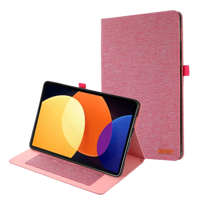 Estuche para tableta de cuero y tela, For Xiaomi Mi Pad 5 Pro 12.4