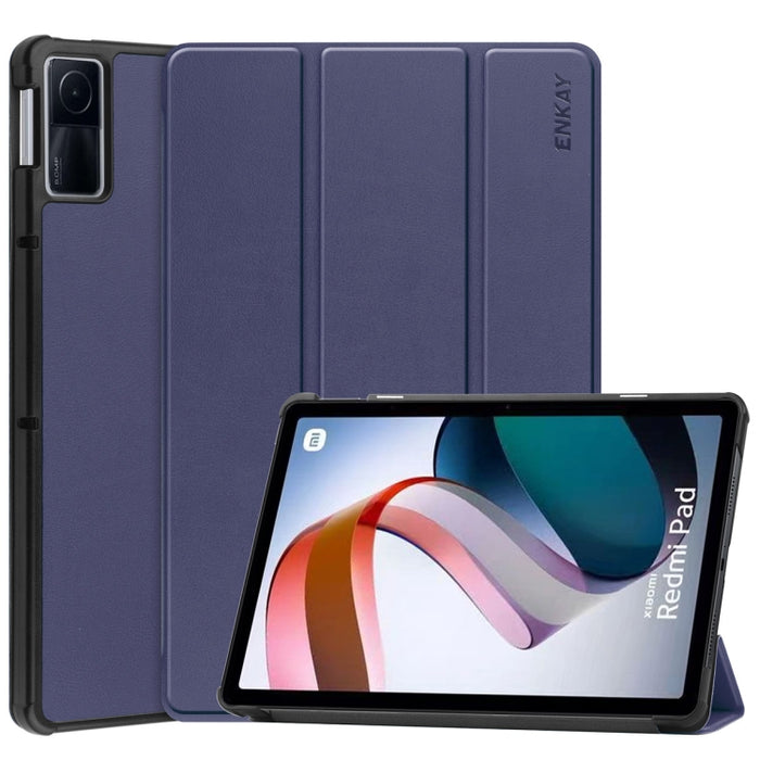 Para Xiaomi Redmi Pad 10.61 pulgadas ENKAY Tri-fold Custer Texture Funda de cuero con soporte inteligente, For Xiaomi Redmi Pad 10.61 inch