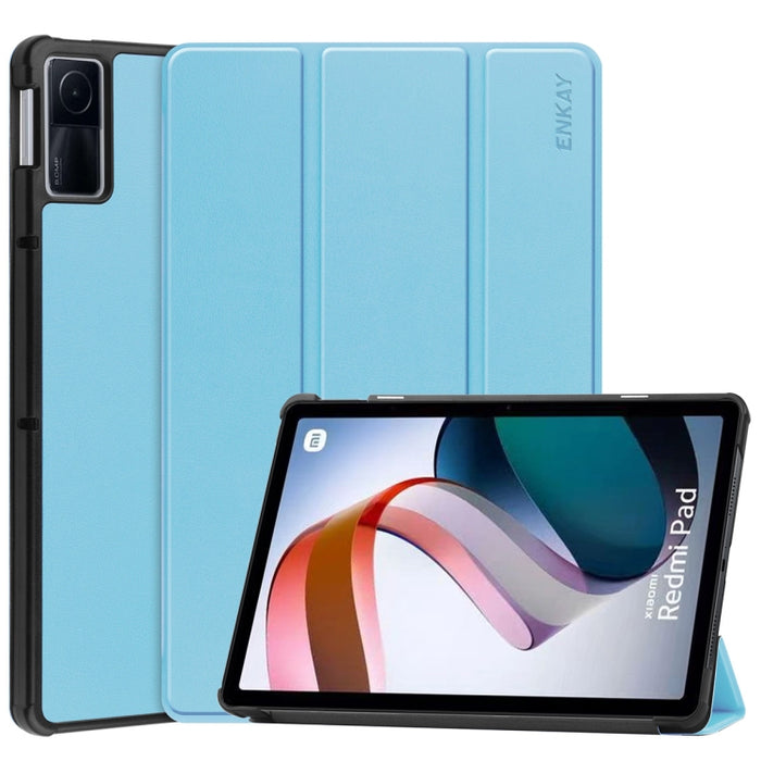 Para Xiaomi Redmi Pad 10.61 pulgadas ENKAY Tri-fold Custer Texture Funda de cuero con soporte inteligente, For Xiaomi Redmi Pad 10.61 inch