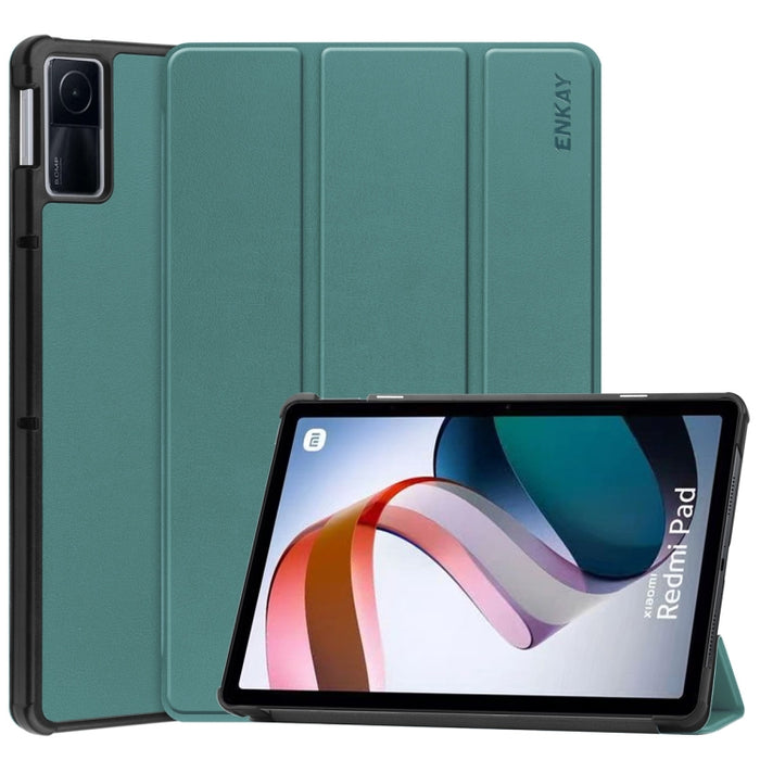 Para Xiaomi Redmi Pad 10.61 pulgadas ENKAY Tri-fold Custer Texture Funda de cuero con soporte inteligente, For Xiaomi Redmi Pad 10.61 inch