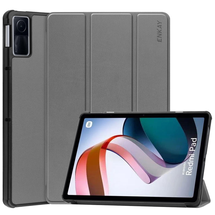 Para Xiaomi Redmi Pad 10.61 pulgadas ENKAY Tri-fold Custer Texture Funda de cuero con soporte inteligente, For Xiaomi Redmi Pad 10.61 inch